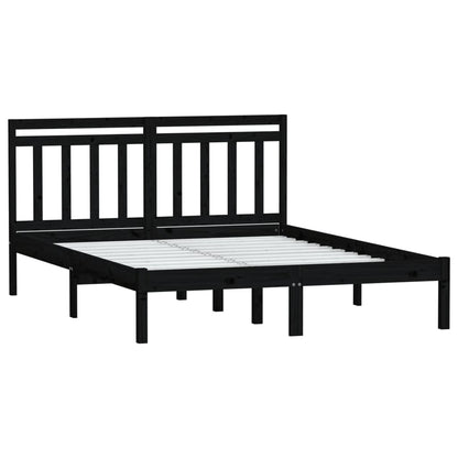 Estrutura cama pequena casal 120x190 cm pinho maciço preto