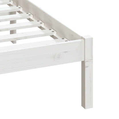 Estrutura de cama 140x190 cm madeira de pinho maciça branco