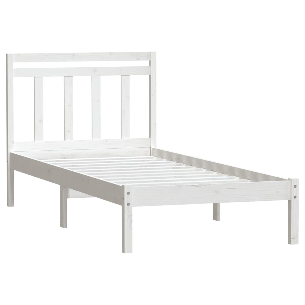 Estrutura de cama 90x200 cm pinho maciço branco