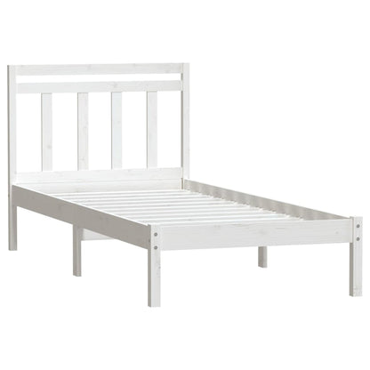 Estrutura de cama 90x200 cm pinho maciço branco