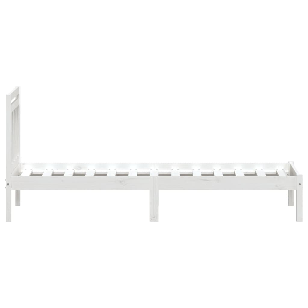 Estrutura de cama 90x200 cm pinho maciço branco