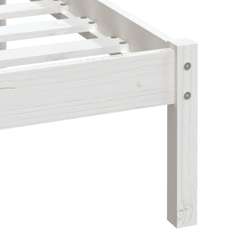 Estrutura de cama 90x200 cm pinho maciço branco