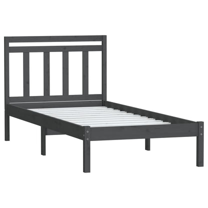 Estrutura cama solteiro 90x200 cm pinho maciço cinzento