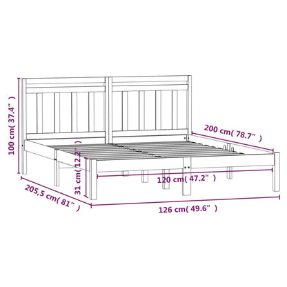 Estrutura de cama 120x200 cm pinho maciço branco