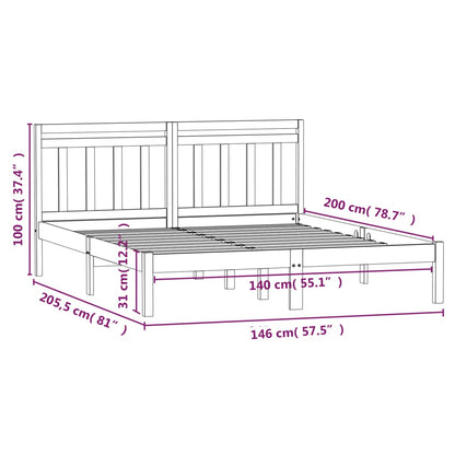 Estrutura de cama 140x200 cm madeira de pinho maciça