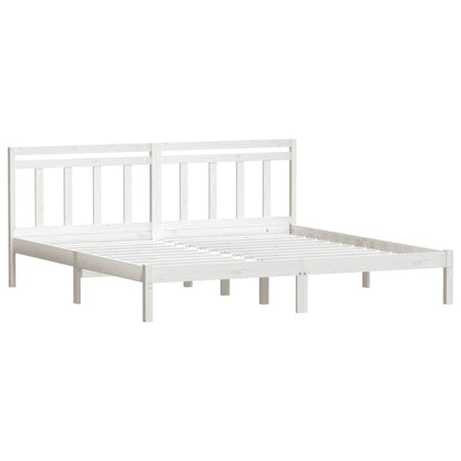 Estrutura de cama 160x200 cm madeira de pinho maciça branco