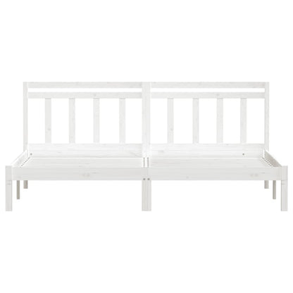 Estrutura de cama 160x200 cm madeira de pinho maciça branco