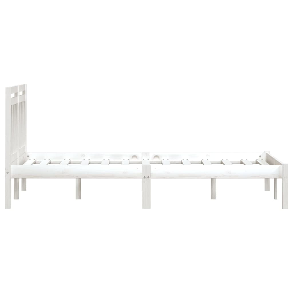 Estrutura de cama 160x200 cm madeira de pinho maciça branco