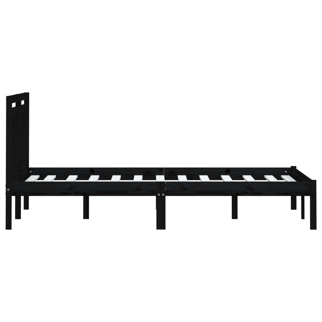 Estrutura de cama 160x200 cm pinho maciço preto