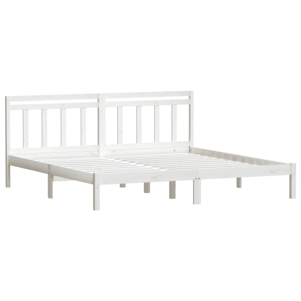 Estrutura de cama 200x200 cm pinho maciço branco