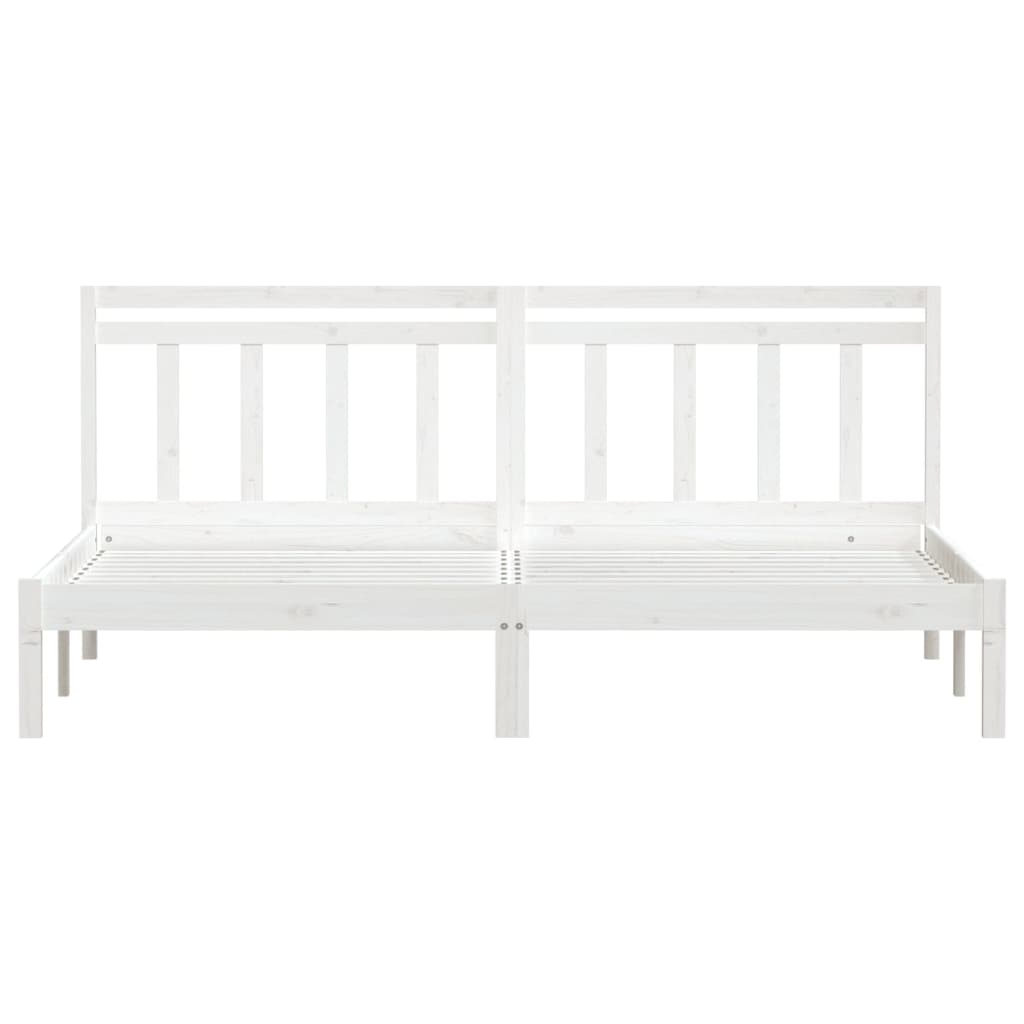 Estrutura de cama 200x200 cm pinho maciço branco