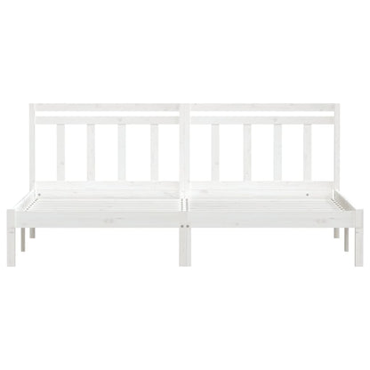 Estrutura de cama 200x200 cm pinho maciço branco