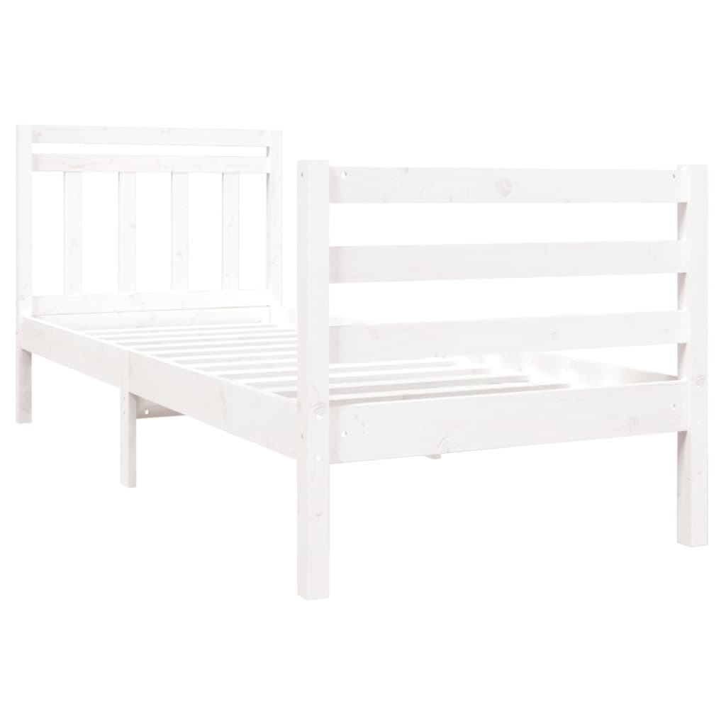 Estrutura cama pequena solteiro 75x190 cm madeira maciça branco