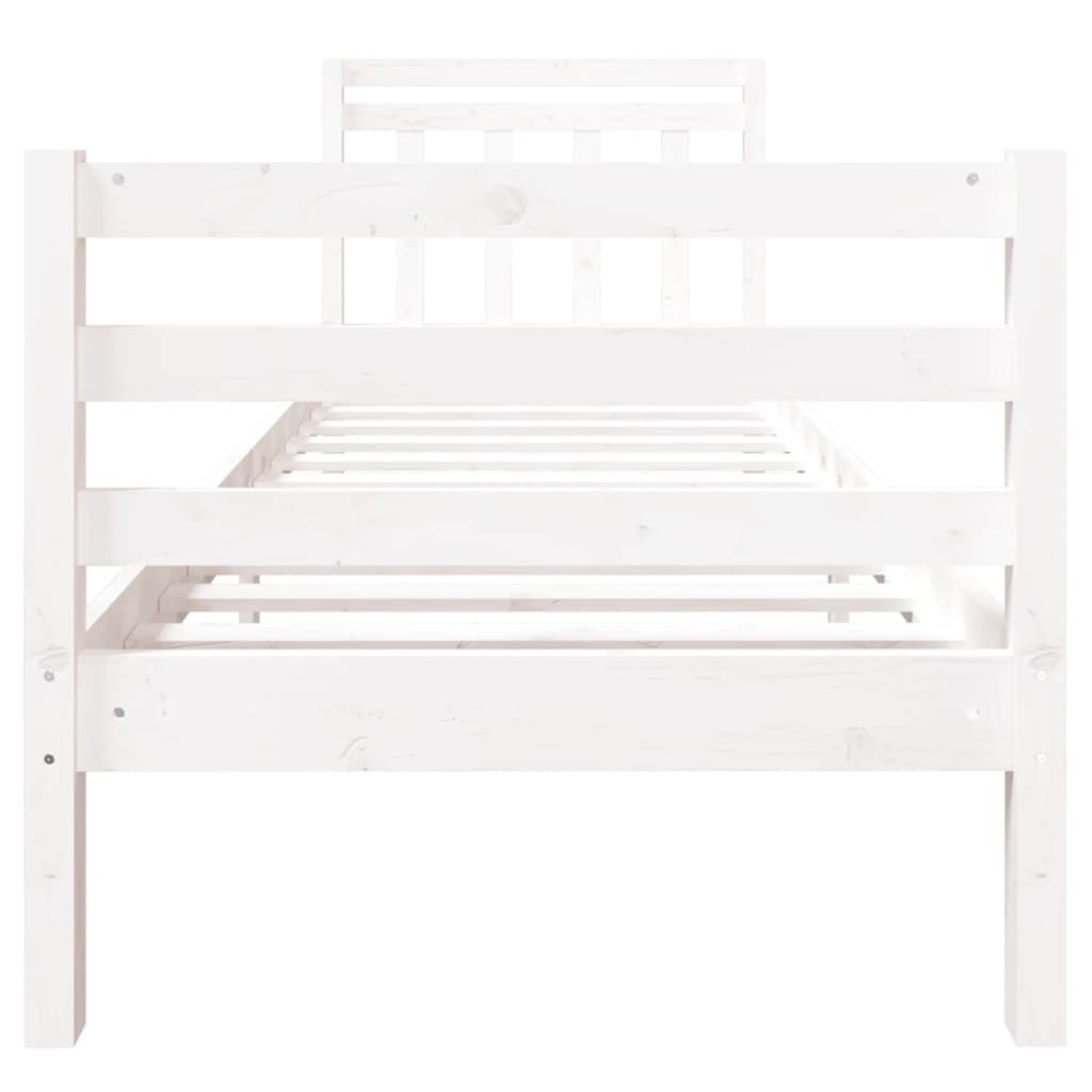 Estrutura cama pequena solteiro 75x190 cm madeira maciça branco