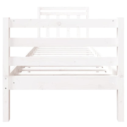 Estrutura cama pequena solteiro 75x190 cm madeira maciça branco