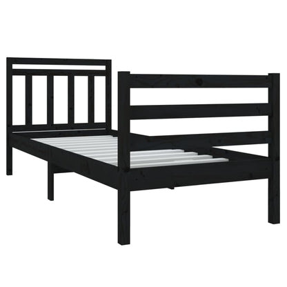 Estrutura cama pequena solteiro 75x190 cm madeira maciça preto