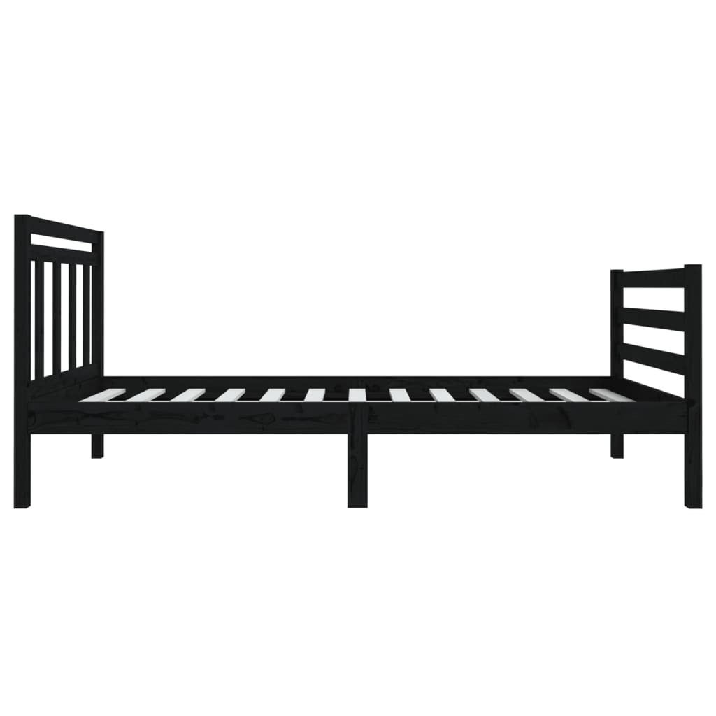 Estrutura cama pequena solteiro 75x190 cm madeira maciça preto