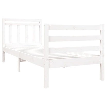 Estrutura de cama solteiro 90x190 cm madeira maciça branco