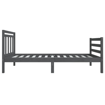 Estrutura de cama solteiro 90x190 cm madeira maciça cinzento