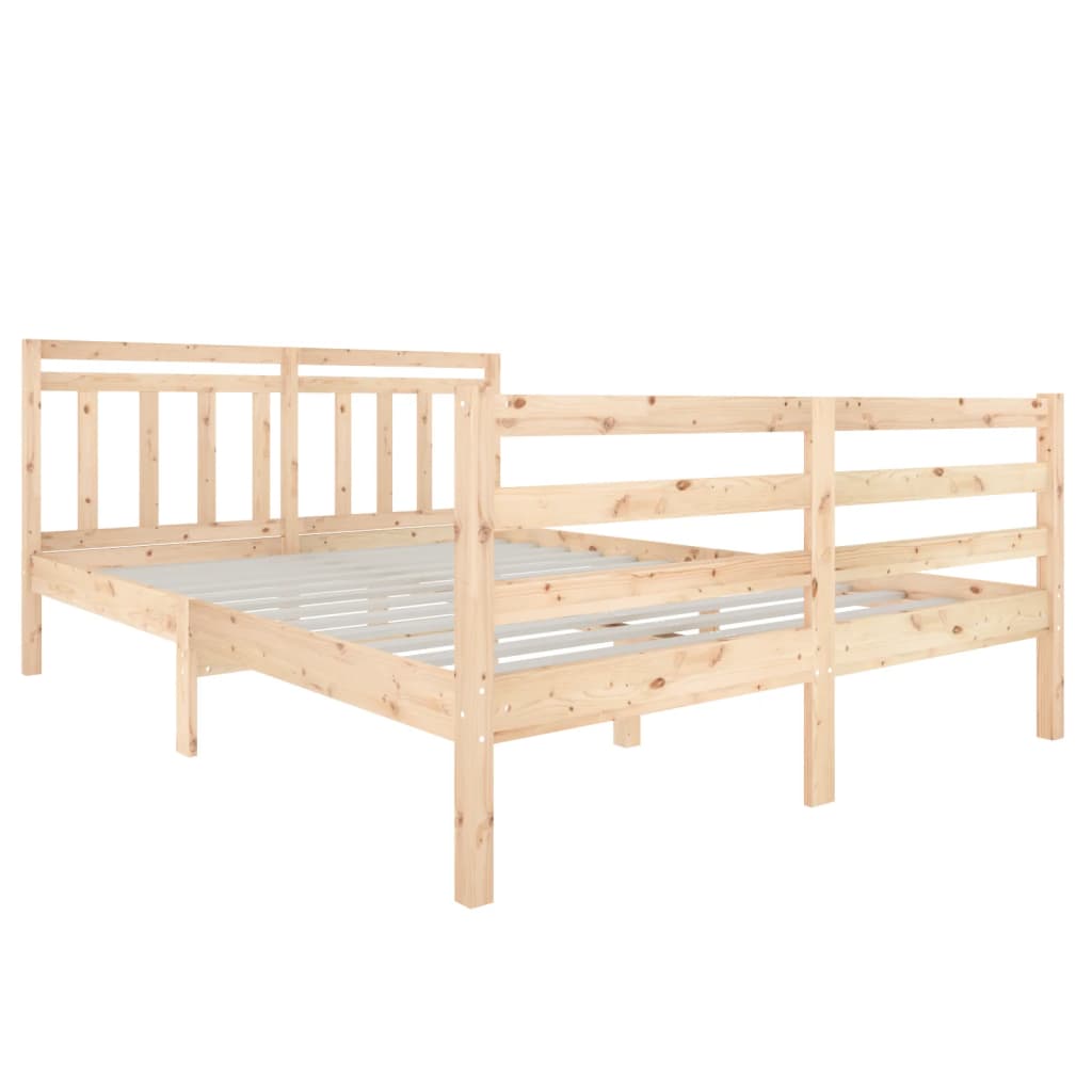 Estrutura de cama casal 135x190 cm madeira maciça