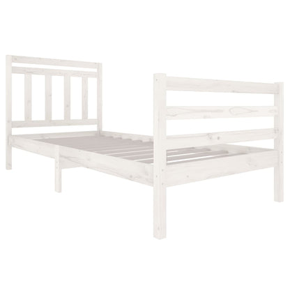 Estrutura de cama 90x200 cm madeira maciça branco