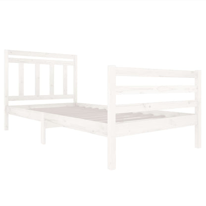 Estrutura de cama 100x200 cm madeira maciça branco