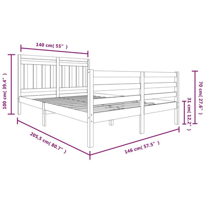 Estrutura de cama 140x200 cm madeira maciça