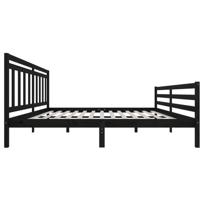 Estrutura de cama 200x200 cm madeira maciça preto