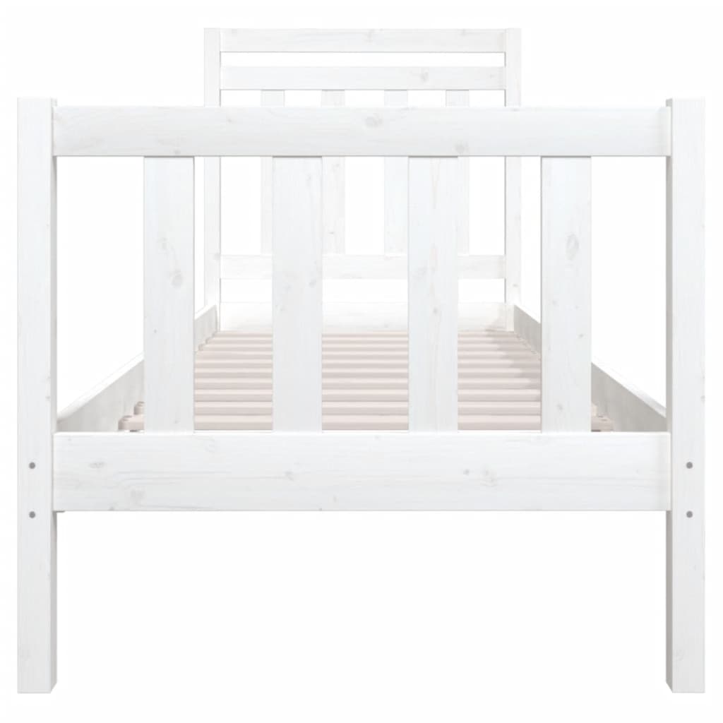 Estrutura cama pequena solteiro 75x190 cm madeira maciça branco