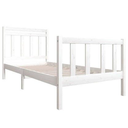 Estrutura de cama solteiro 90x190 cm madeira maciça branco