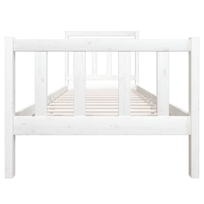 Estrutura de cama solteiro 90x190 cm madeira maciça branco