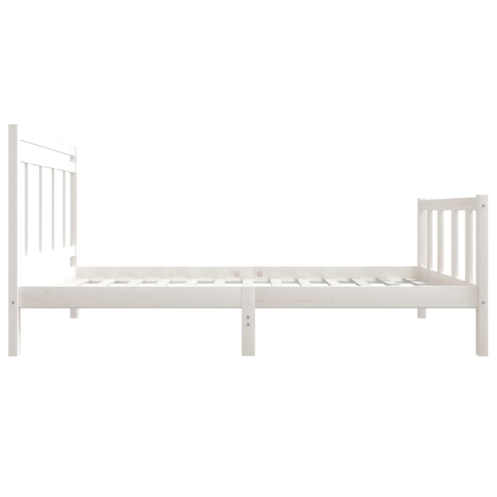 Estrutura de cama solteiro 90x190 cm madeira maciça branco