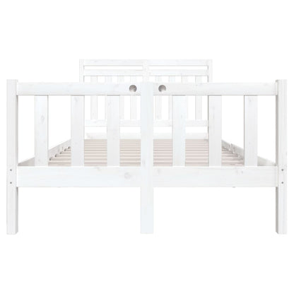 Estrutura cama pequena casal 120x190 cm pinho maciço branco