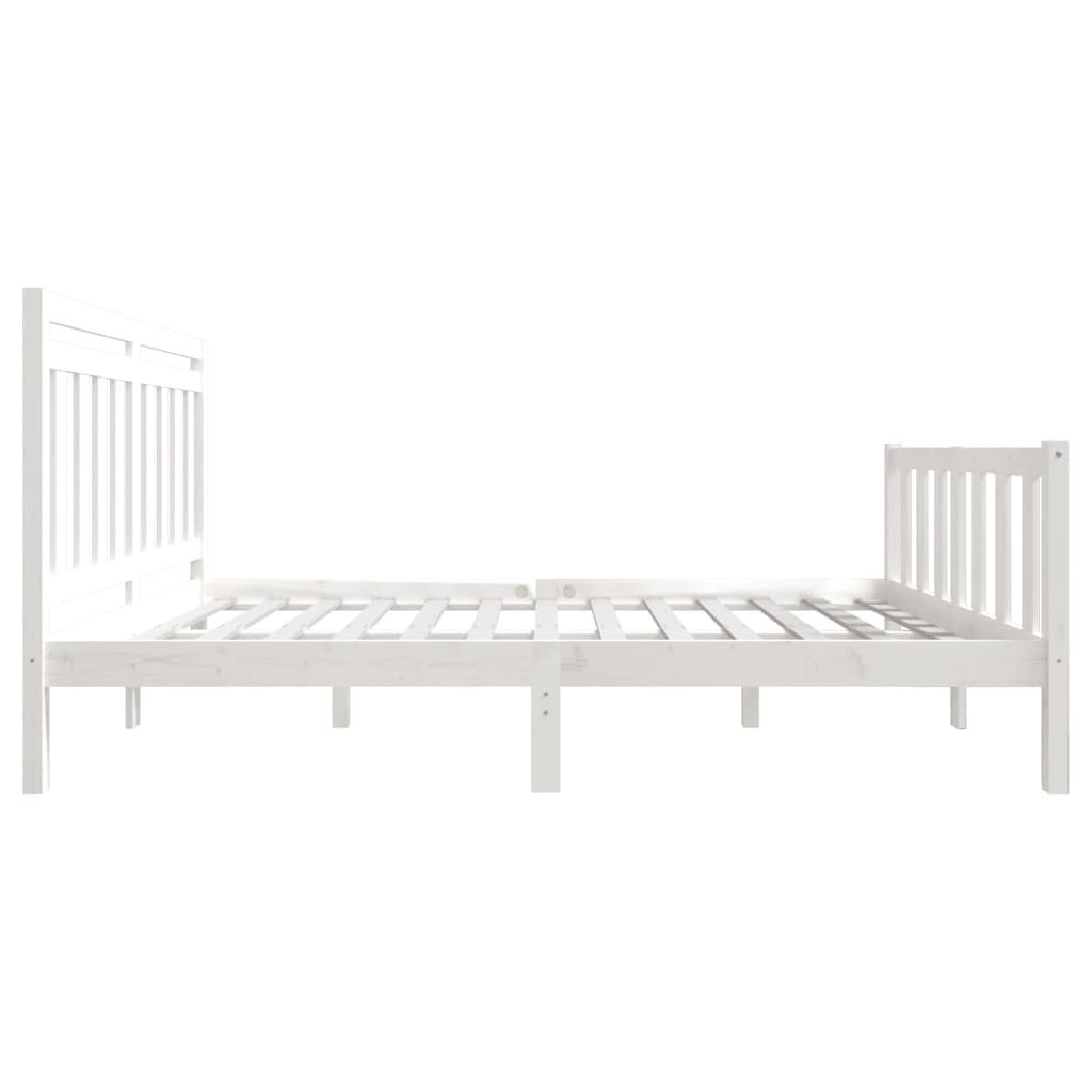 Estrutura cama pequena casal 120x190 cm pinho maciço branco