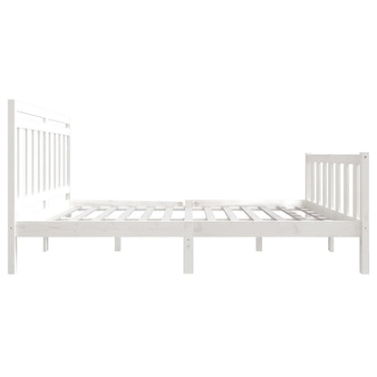 Estrutura cama pequena casal 120x190 cm pinho maciço branco