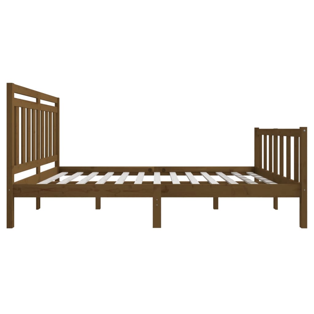 Estrutura cama pequena de casal 120x190 cm madeira castanho-mel