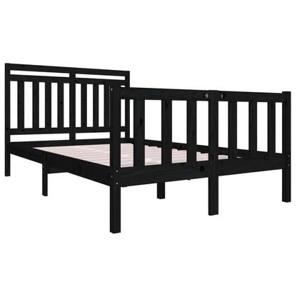 Estrutura cama pequena casal 120x190 cm pinho maciço preto