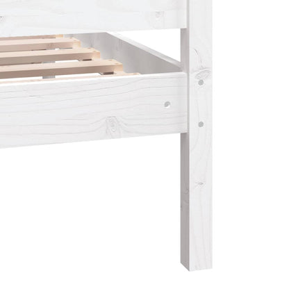 Estrutura de cama casal 135x190 cm madeira maciça branco