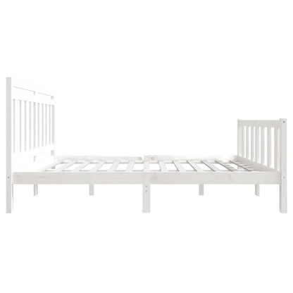 Estrutura de cama 140x200 cm madeira maciça branco