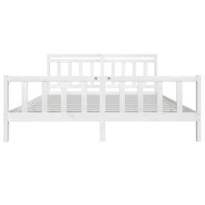 Estrutura de cama 200x200 cm madeira maciça branco