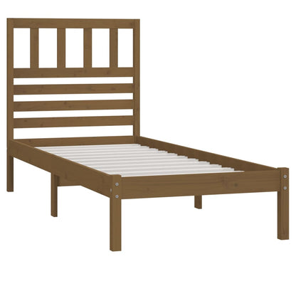 Estrutura cama pequena solteiro 75x190 cm pinho castanho mel