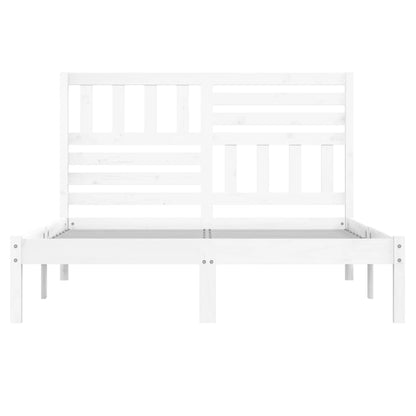 Estrutura cama de casal pequena 120x190 cm pinho maciço branco