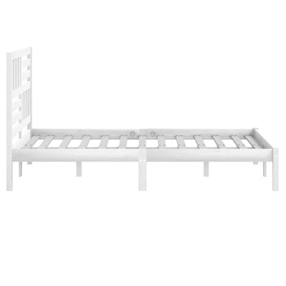 Estrutura cama de casal pequena 120x190 cm pinho maciço branco