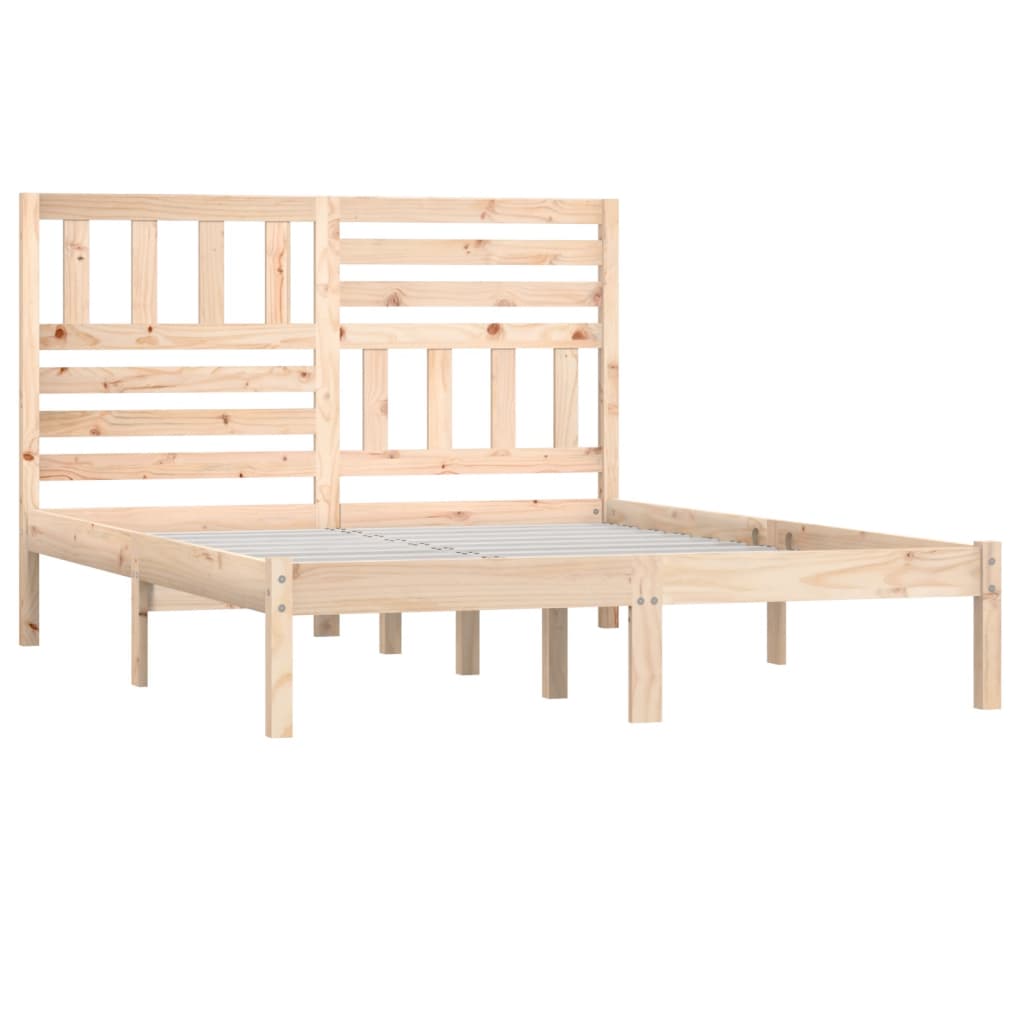 Estrutura de cama de casal 135x190 cm pinho maciço