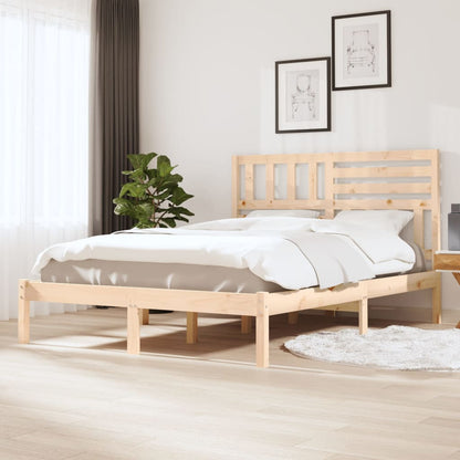 Estrutura de cama de casal 135x190 cm pinho maciço