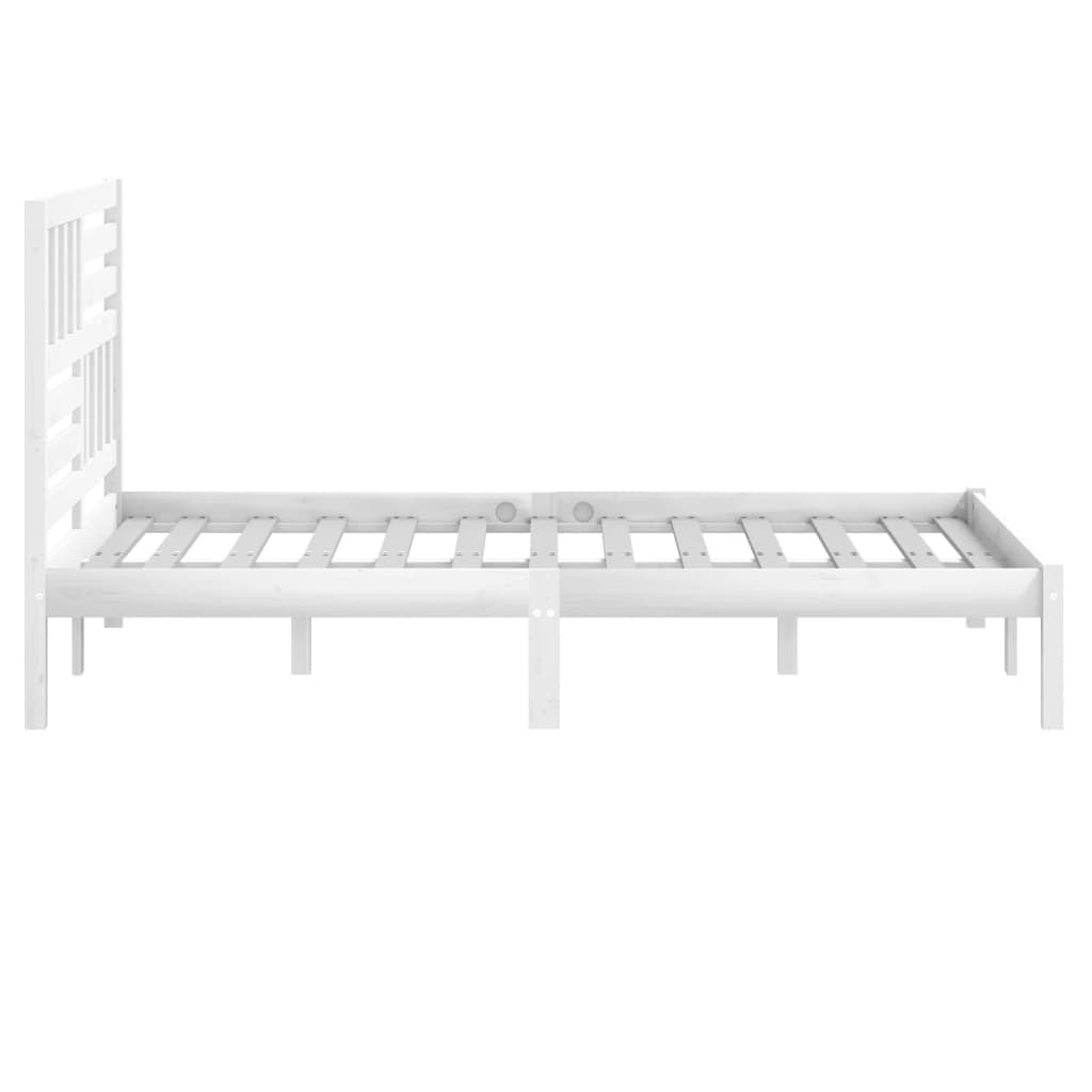 Estrutura de cama king size 150x200 cm pinho maciço branco