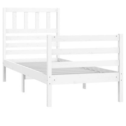 Estrutura cama pequena solteiro 75x190 cm madeira maciça branco