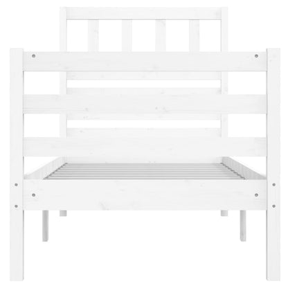 Estrutura cama pequena solteiro 75x190 cm madeira maciça branco