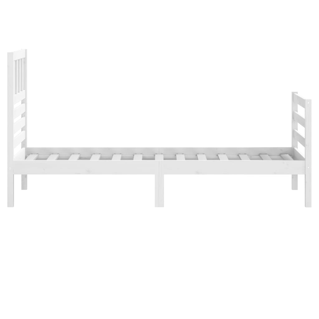 Estrutura cama pequena solteiro 75x190 cm madeira maciça branco