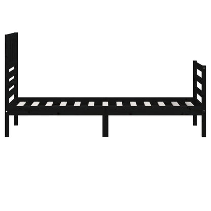 Estrutura cama pequena solteiro 75x190 cm madeira maciça preto